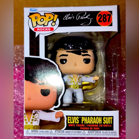 Elvis Presley The King of Rock &Roll in White Pharaoh Suit Funko Pop New in Box! - Picture 1 of 5